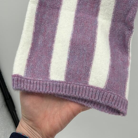 For Love & Lemons Maud Boxy Crop Sweater - Purple/White - Large - NWT - Picture 7 of 9
